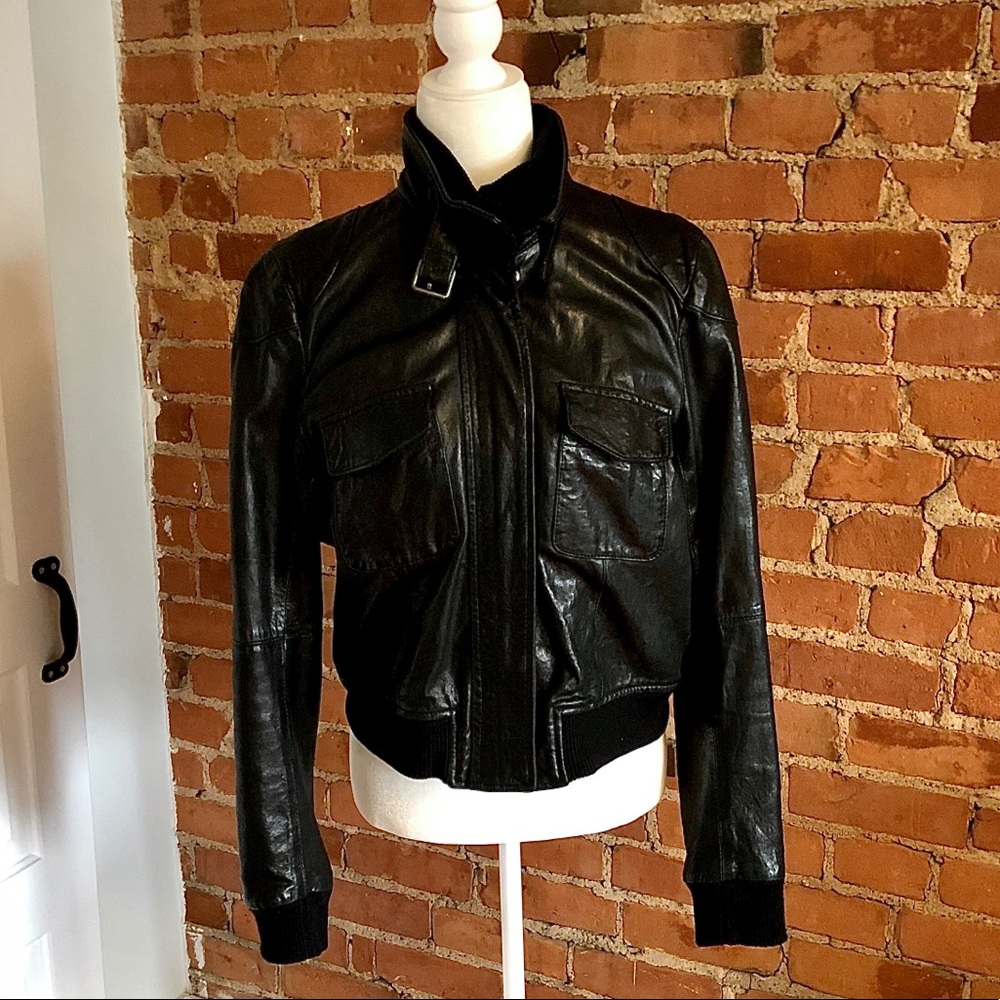 Theory Black Leather Jacket